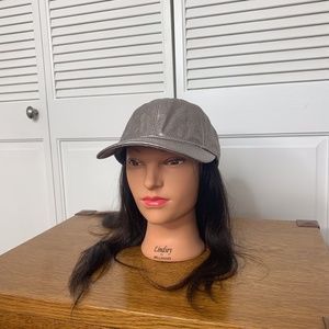 J Crew Gold Leather Hat